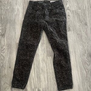 AG Adriano Goldschmied Black Paisley Straight Leg Jeans